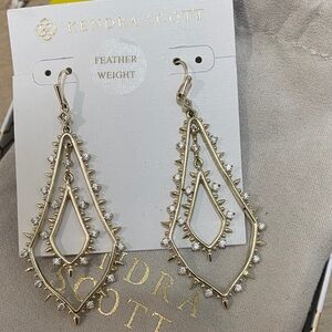 Kendra Scott Alice Gold and White Crystal Earrings